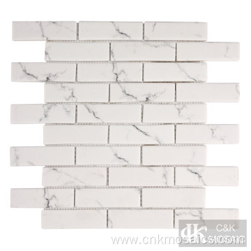 Marble Stone Look Glass Mosaic Subway Tile Sheets